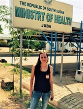 Marta by South Sudan Ministry of Health sign