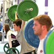Students lifting weights