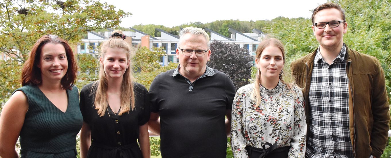 Admissions team,l to r: Claire Johnson, Charlotte Smyrk, Darren Beaney, Alice Long and Matt Cowdock