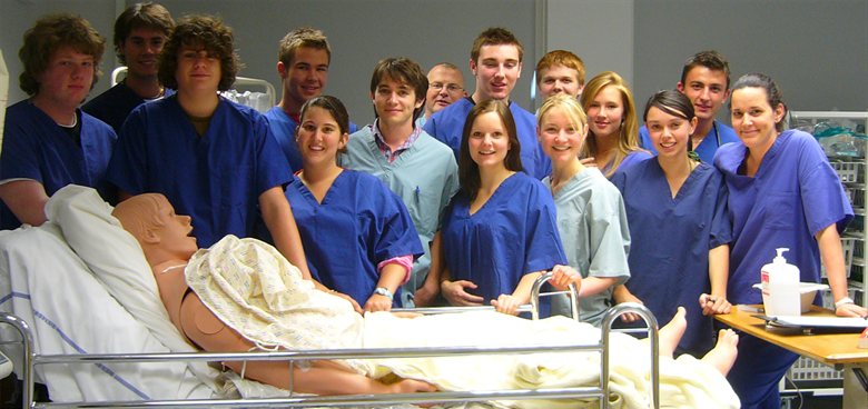 BrightMed students in scrubs