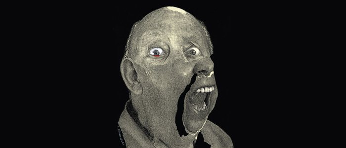 an image from the dementia diaries, showing a distorted face screaming