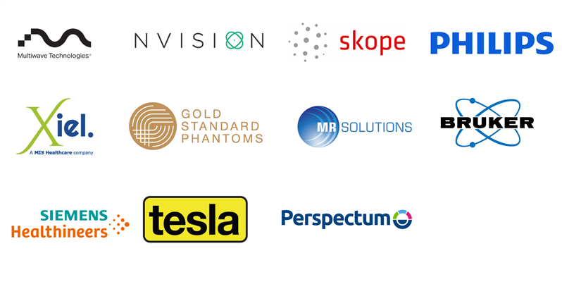 A montage of logos to show sponsors of the BIC ISMRM conference at BSMS