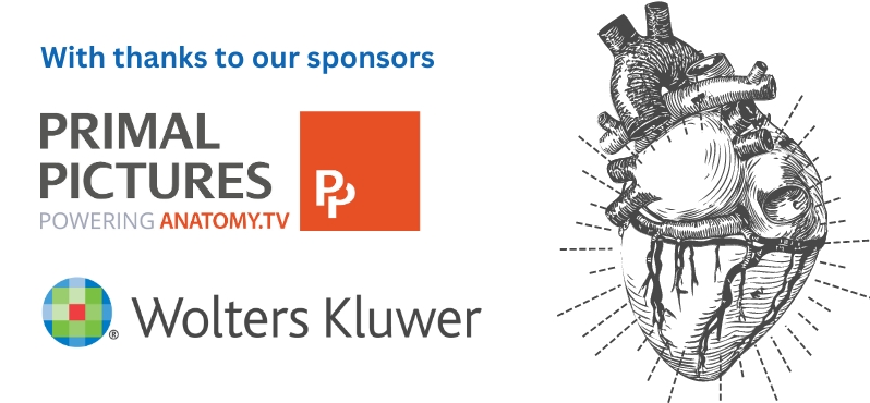 A letterbox-shaped image with a white background and the 'Primal Pictures' Anatomy TV logo, with the words 'with thanks to our sponsors' above the logo.