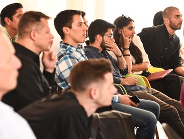 Adults learning in a classroom