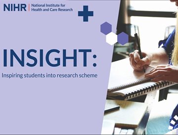 INSIGHT graphic with title text on a purple background and an image of someone writing on a note pad