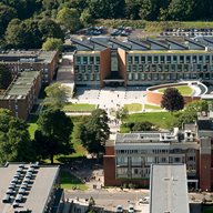 An aerial shot of the University of Sussex campus