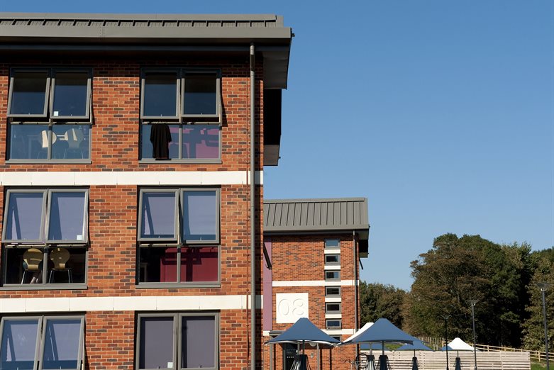 The outside of student accommodation building