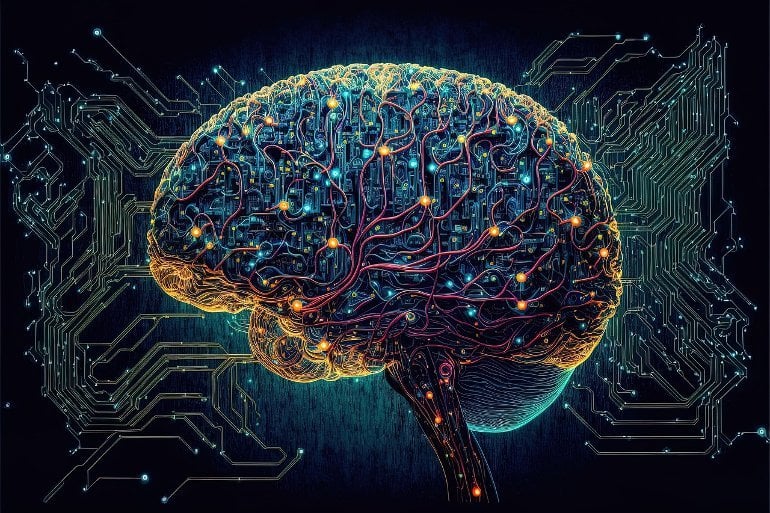 Technological image of a brain