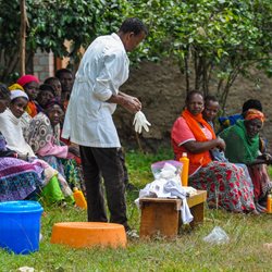 A doctor treating podoconiosis in Ethiopia