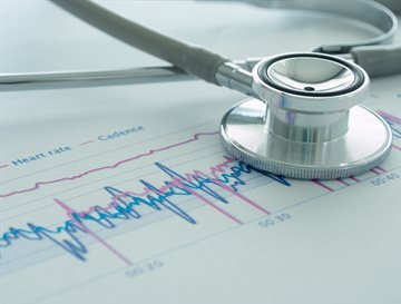 Stethoscope on ECG chart