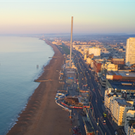 Landscape shot of Brighton seafront