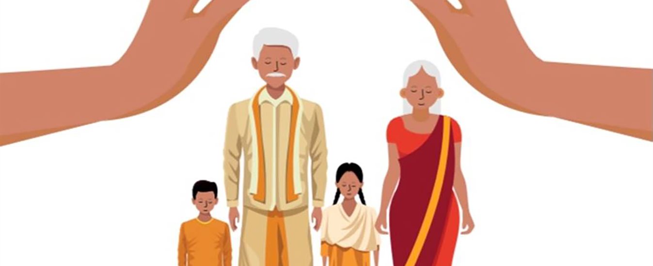 Illustration of a family being protected