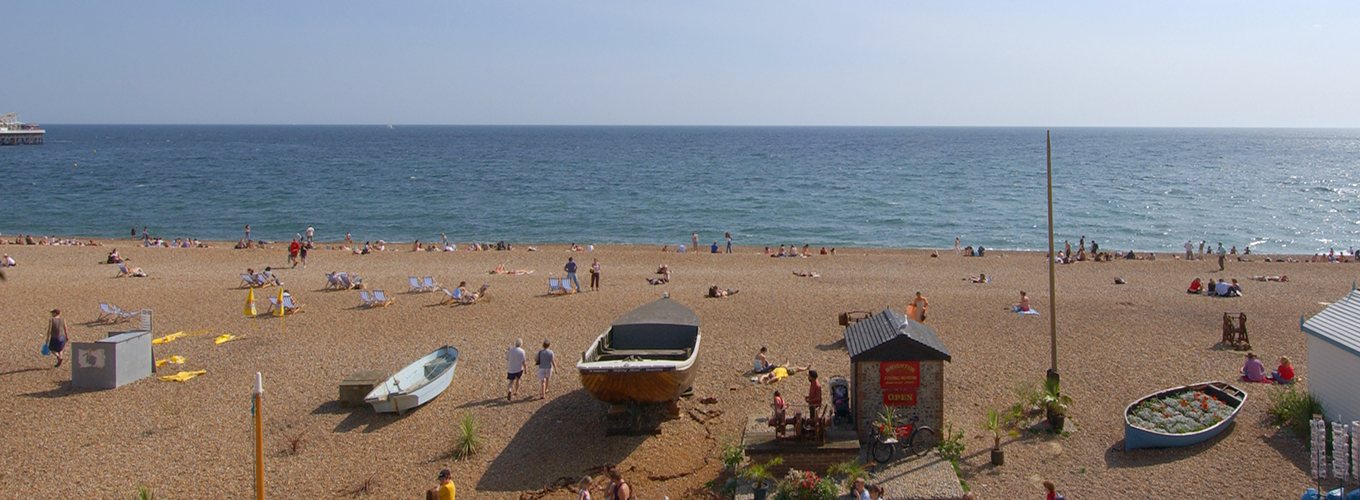 Brighton beach on a sunny day