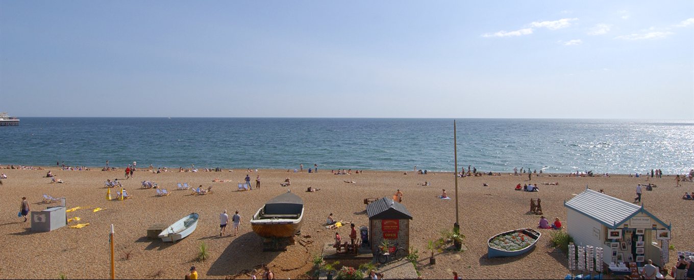Brighton beach on a sunny day