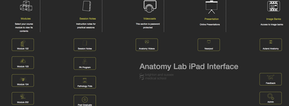 Anatomy iPad interface