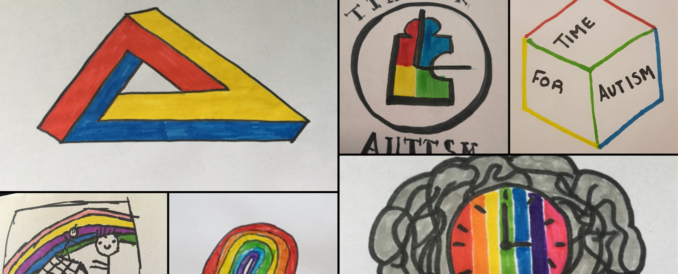A selection of colourful felt tip drawings from the Time for Autism gallery