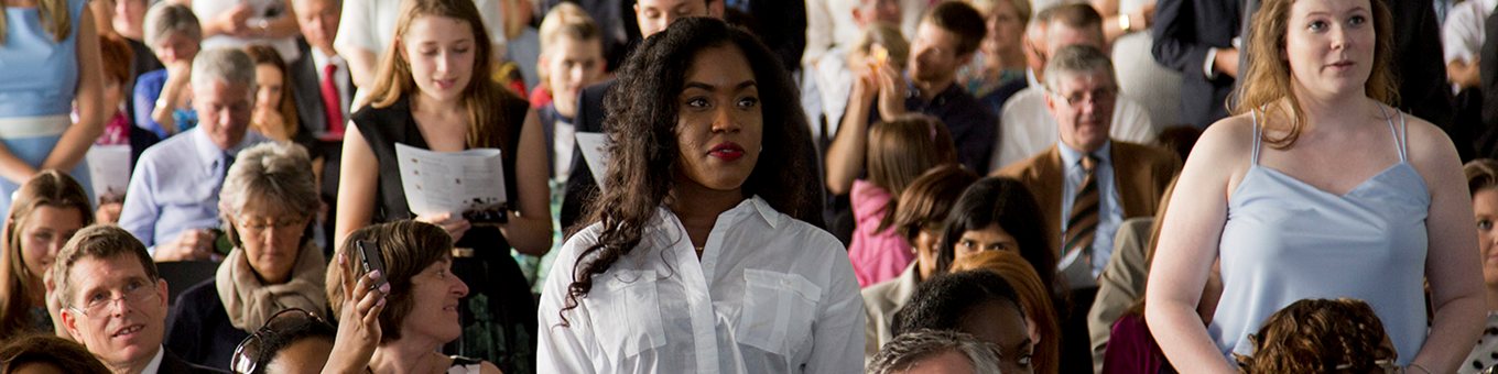 Students taking the oath at graduation