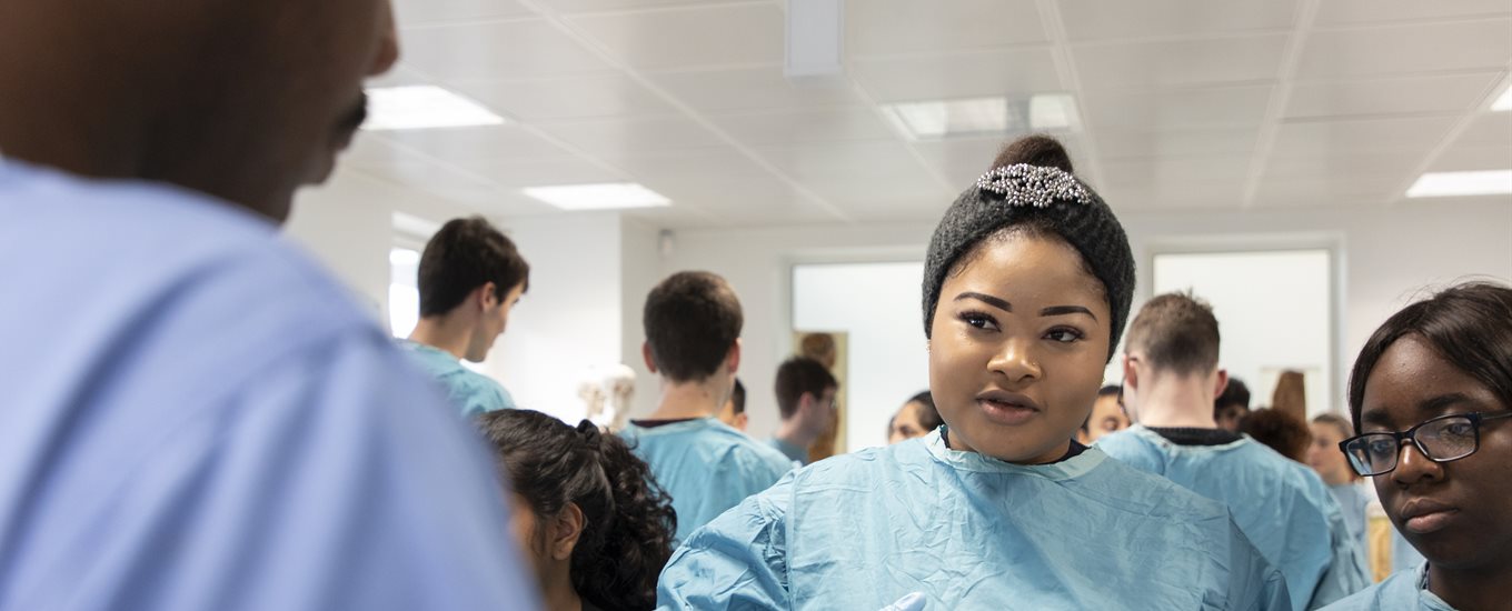 students in dissection theatre