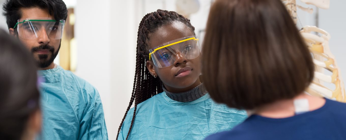 Students in the anatomy lab