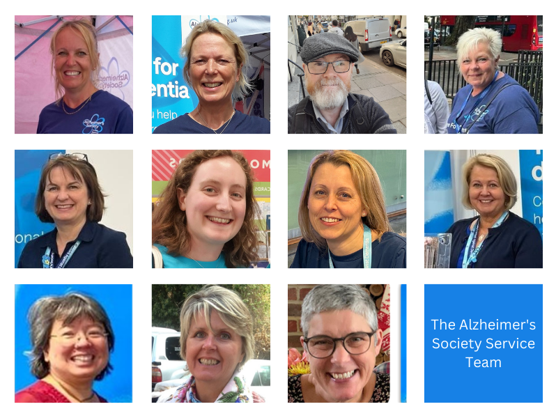 Photo collage of the Alzheimer's Society Service Team