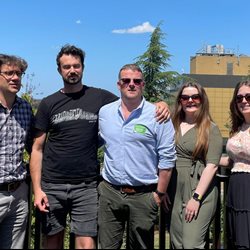 Daire cantillon pictured with Simon Waddell and lab team at the Acid Fast Club event in July 2023