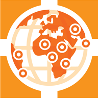 illustrated image showing an orange globe with locations marked