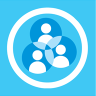 illustrated image showing a blue circle containing 3 further circles overlapping with people inside