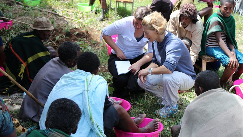 Prof Davey treating podo in Ethiopia