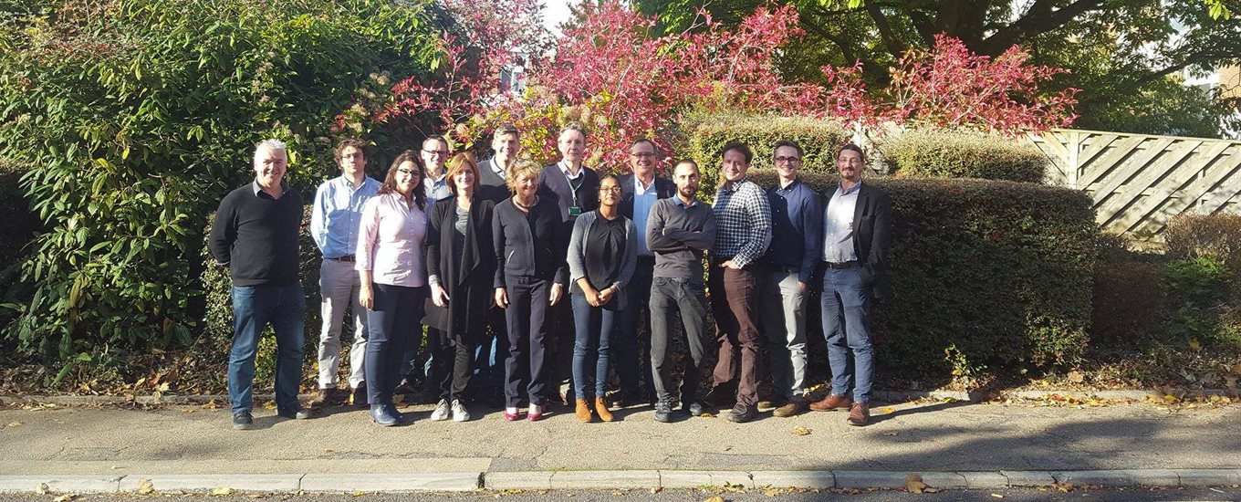 A group of researchers outside at the university of sussex