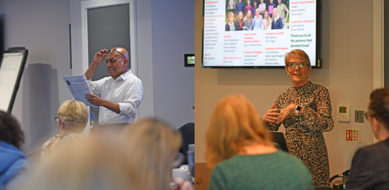 A montage image showing somnath mukhopadyay and andrea pepper, the heads of the clinical and experimental department